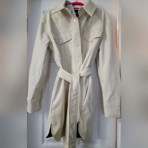 😍NWT Faux Leather Jacket with Belt (size S)